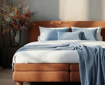 Kontinentalbett und Sofa im Set - wie man Schlafzimmer und Wohnzimmer harmonisch einrichtet